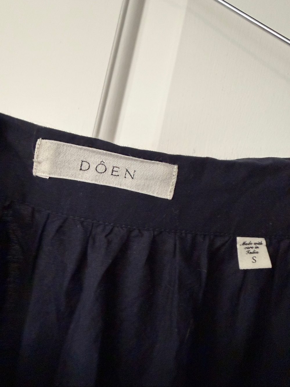 Doen Sebastiane Cotton Poplin Midi Maxi Skirt Night Sky Navy Blue Small S - Picture 3 of 3